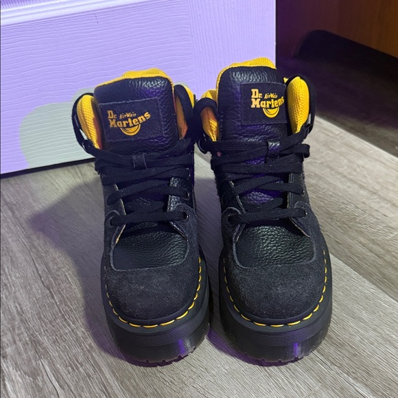 Dr. Martens Shoes - Dr. Martens Black and Yellow Combat Boots